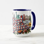 Mug Monuments du patrimoine américain drapeaux symbole (Devant droit)