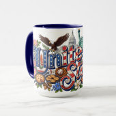 Mug Monuments du patrimoine américain drapeaux symbole (Devant gauche)