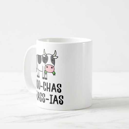 Mug Moo-chas Grass-ias, Muchas Gracias cadeaux Vache d (Devant gauche)