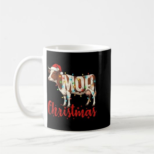 Mug Moo Christmas Funny Cow Lovers Cattle Famer Farmin (Gauche)