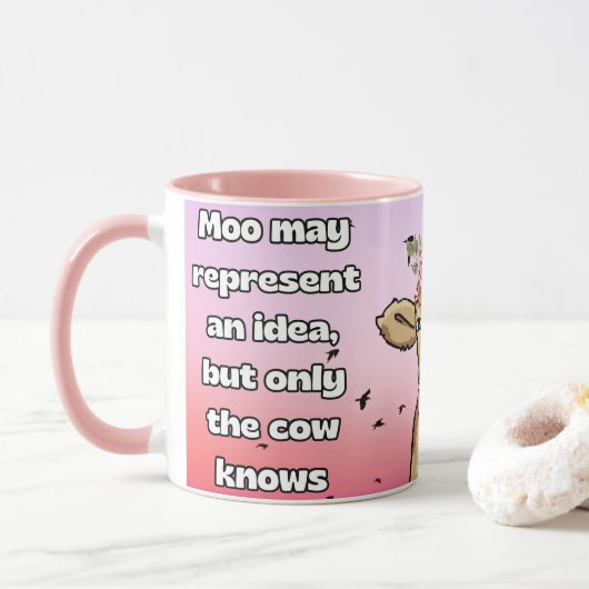 Mug moo peut représenter une idée, la vache sait (Avec donut)