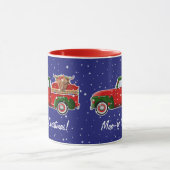 Mug Moo-ry Noël vache Highland dans Petit Camion Rouge (Centre)