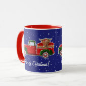 Mug Moo-ry Noël vache Highland dans Petit Camion Rouge (Devant gauche)