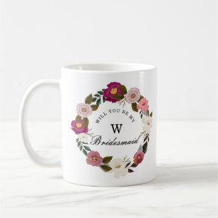 Mug Moody Floral Watercolor Wreath Bridesmaid