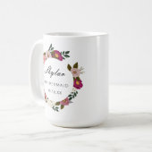 Mug Moody Floral Watercolor Wreath Bridesmaid (Devant gauche)