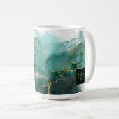 Mug Moody Ink Emerald Gold Abstrait Blk ID988 (Devant droit)