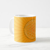 Mug Moola Mantra / Fleur De Vie / yellow radialement B (Devant gauche)