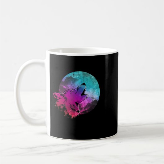 Mug Moon Howling Faune Forêt Animal Predator Couleur (Gauche)