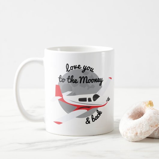 Mug Mooney Airplane Mug, Love you to money & back (Avec donut)