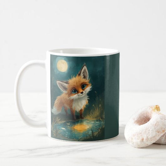 Mug Moonlit Fox, Night Forest  (Avec donut)