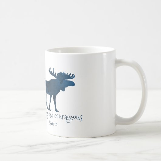 Mug Moose Bible Verse - Soyez forts et courageux (Droite)