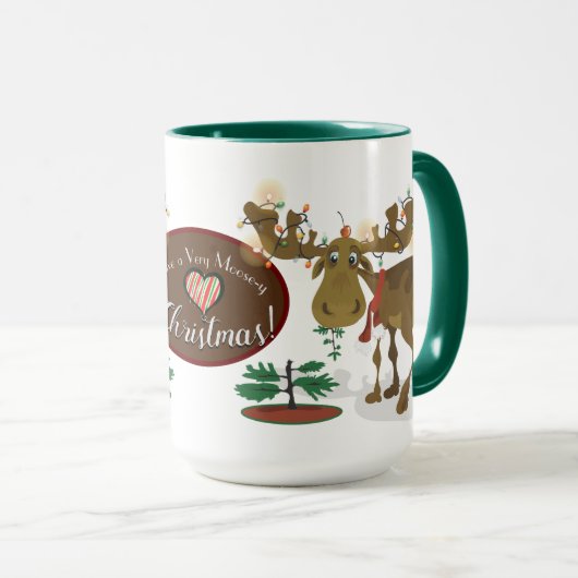 Mug Moose de Noël (Devant droit)