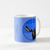 Mug Moose en hiver - Art original de la faune (Devant droit)