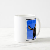 Mug Moose en hiver - Art original de la faune (Devant droit)