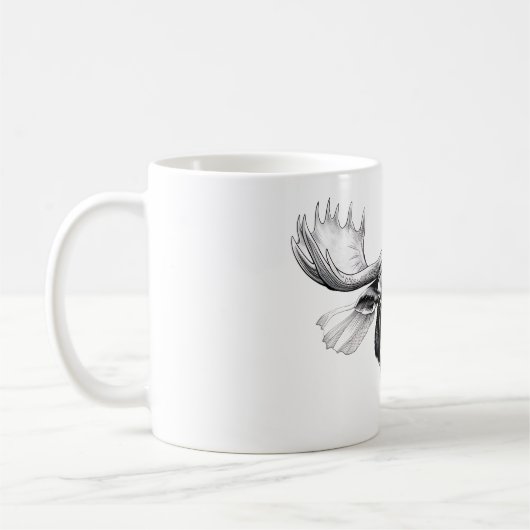 Mug Moose Head Design noir et blanc (Gauche)
