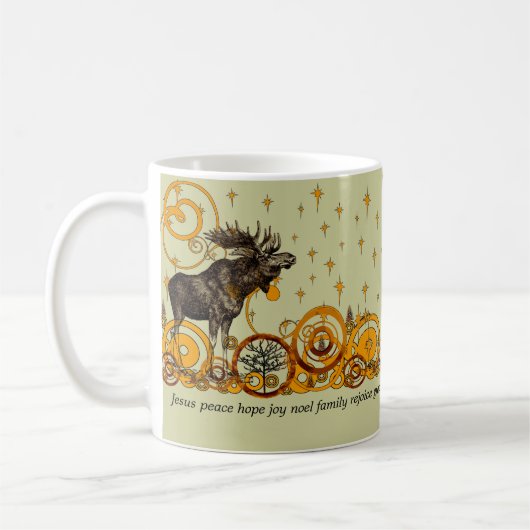 Mug Moose Swirl Stars Lune Paix Joy Ho Ho Stein (Gauche)