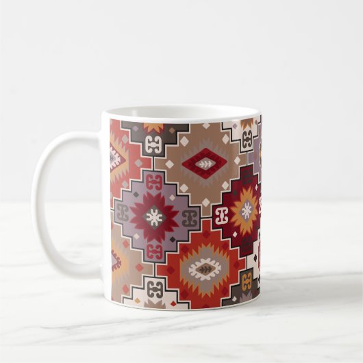 Mug Moquette persane design original, texture tribale. (Gauche)