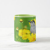 Mug Moqueur chat sur une clôture en bois (Centre)