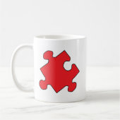 MUG MORCEAU DE PUZZLE ROUGE (Gauche)
