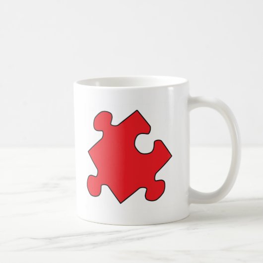 MUG MORCEAU DE PUZZLE ROUGE (Droite)