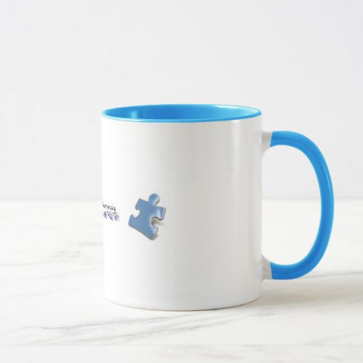 Mug Morceaux bleus de puzzle - sensibilisation sur (Droite)