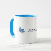 Mug Morceaux bleus de puzzle - sensibilisation sur (Devant gauche)