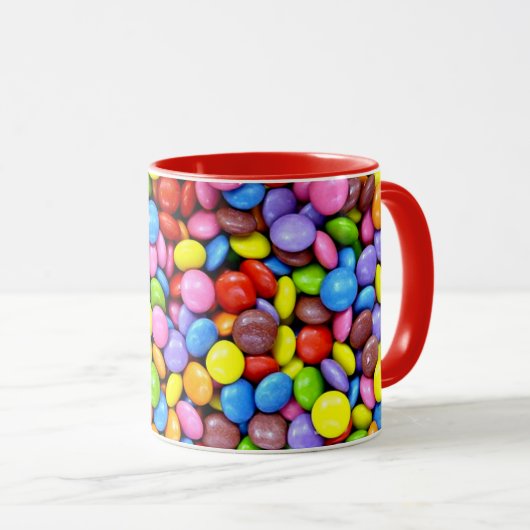 Mug Morceaux de bonbons colorés (Devant droit)