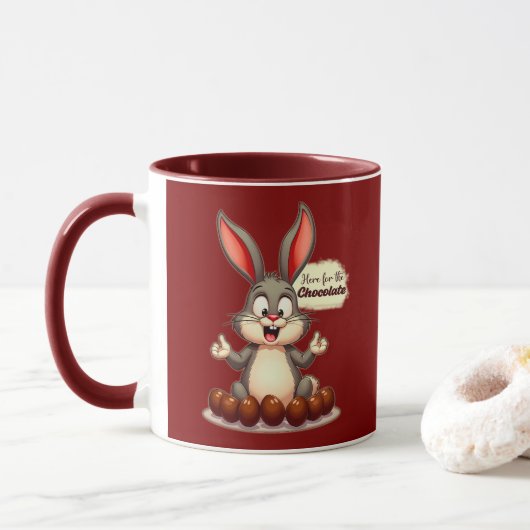 Mug More Chocolate – Funny Easter Bunny - caneca (Avec donut)