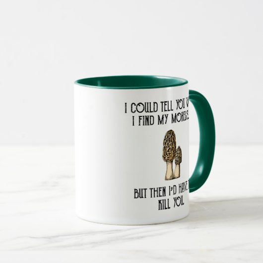 Mug Morel Chasseur de champignons Funny (Devant droit)