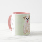 Mug Morkie Chien Combo Rose (Devant gauche)