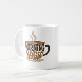 Mug Morning Magic Café | Typographie de café drôle (Devant gauche)