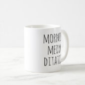 Mug Morning Meow‑ditation Calm Typography Cat (Devant droit)