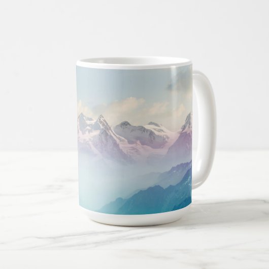 Mug Morning Mist dans la vallée des Alpes (Devant droit)