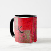 Mug MORNING STAR Pawnee Red Green Monogramme noir (Devant gauche)