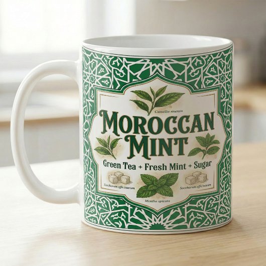 Mug Moroccan Mint Tea Botanical Recipe