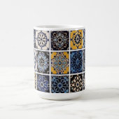 Mug - Moroccan Zellige Mosaic Navy Mustard Tile (Centre)