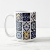 Mug - Moroccan Zellige Mosaic Navy Mustard Tile (Gauche)