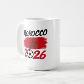 Mug Morocco 2026 Soccer Fan Football Supporter Pride  (Devant gauche)
