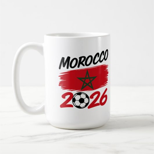 Mug Morocco 2026 Soccer Fan Football Supporter Pride  (Gauche)