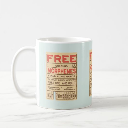 Mug Morphèmes libres Grammaire amusante Phonie anglais (Gauche)
