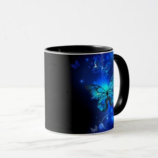 Mug Morpho Butterfly in the Dark Background (Devant droit)