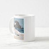 Mug Morro Rock Central California Illustration Seagull (Devant gauche)