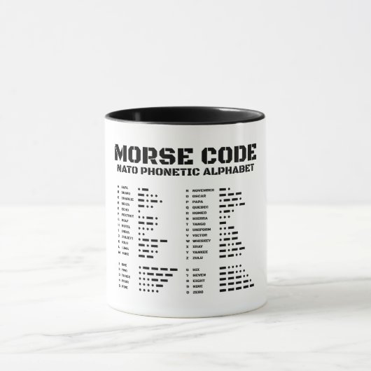Mug Morse Code Alphabet phonétique OTAN (Centre)