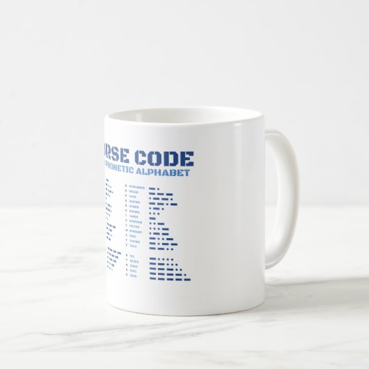 Mug Morse Code Alphabet phonétique OTAN (Devant droit)