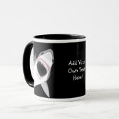 Mug Morsure de requin/texte drôles de coutume attaque (Devant gauche)
