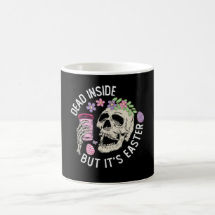 Mug Mort à l'intérieur mais c'est Pâques Crâne Café Œu