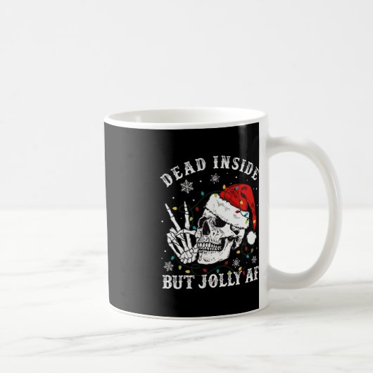 Mug Mort à l'intérieur mais Jolly AF Skeleton Père Noë (Droite)