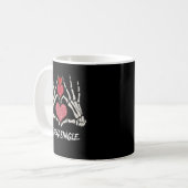 Mug Mort Squelette unique mains coeur célibataire (Devant gauche)