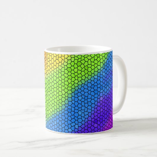 Mug Mosaic Abstrait Rainbow Design - (Devant droit)