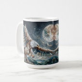 Mug Mosaic Ai Art | Ours Brown et Pleine lune d'aigle (Devant gauche)